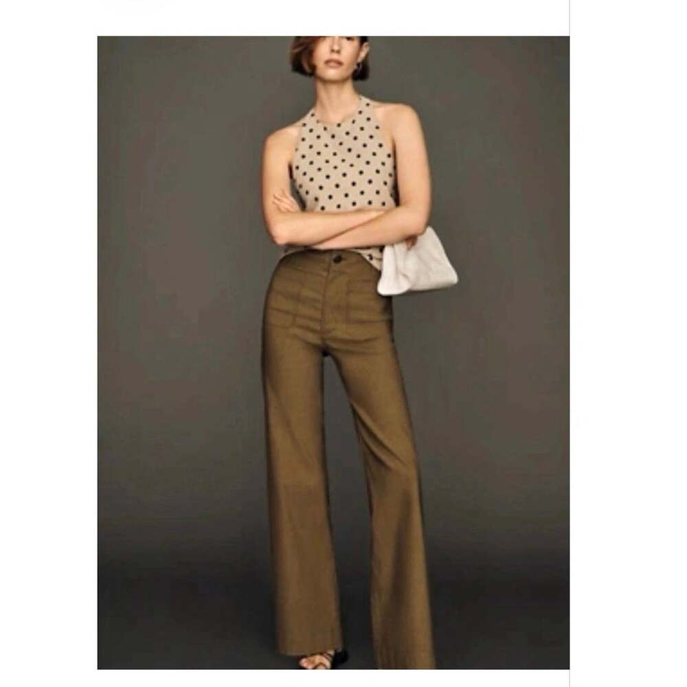 NWT Anthropologie Maeve Colette Magic Fabric Wide-Leg Pants  Size 32